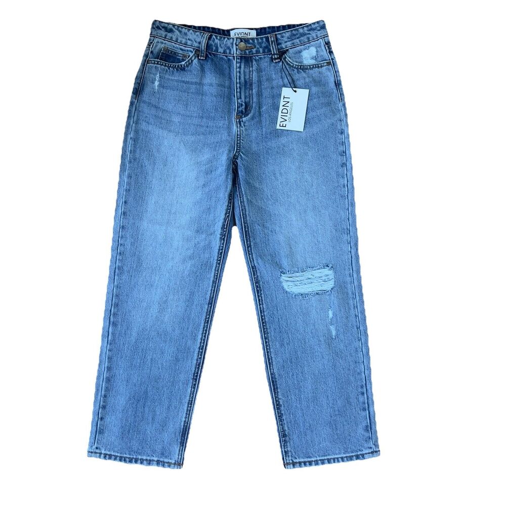 Anthropologie EVIDNT Los Angeles Malibu Girlfriend Jeans Size 26 Distressed